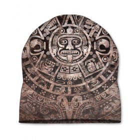 Шапка 3D с принтом Народ Майя в Белгороде, 100% полиэстер | универсальный размер, печать по всей поверхности изделия | декор | древний | дух | монстр | символ | существо | текстуры индийские | украшения | элемент