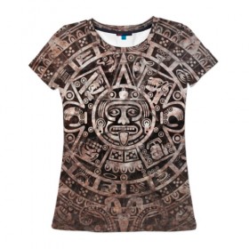 Женская футболка 3D с принтом Народ Майя в Белгороде, 100% полиэфир ( синтетическое хлопкоподобное полотно) | прямой крой, круглый вырез горловины, длина до линии бедер | декор | древний | дух | монстр | символ | существо | текстуры индийские | украшения | элемент