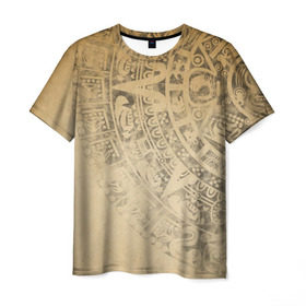 Мужская футболка 3D с принтом Народ Майя в Белгороде, 100% полиэфир | прямой крой, круглый вырез горловины, длина до линии бедер | античный | ацтеки | гранж | живопись | культура | майя | орнамент | ретро | старинный | элемент