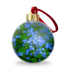 Ёлочный шар с принтом Синие цветы в Белгороде, Пластик | Диаметр: 77 мм | лепестки | прикольные картинки | цветочки | цветы