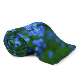 Плед 3D с принтом Синие цветы в Белгороде, 100% полиэстер | закругленные углы, все края обработаны. Ткань не мнется и не растягивается | Тематика изображения на принте: лепестки | прикольные картинки | цветочки | цветы
