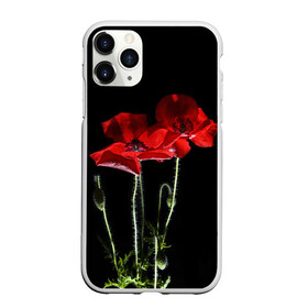 Чехол для iPhone 11 Pro Max матовый с принтом Маки в Белгороде, Силикон |  | background | black | flowers | poppies | poppy | red | wild | красные | мак | маки | полевые | фон | цветы | черный