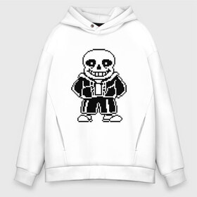 Мужское худи Oversize хлопок с принтом Sans Undertale в Белгороде, френч-терри — 70% хлопок, 30% полиэстер. Мягкий теплый начес внутри —100% хлопок | боковые карманы, эластичные манжеты и нижняя кромка, капюшон на магнитной кнопке | black white | good jokes | sans | undertale