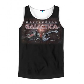 Мужская майка 3D с принтом Battlestar Galactica в Белгороде, 100% полиэстер | круглая горловина, приталенный силуэт, длина до линии бедра. Пройма и горловина окантованы тонкой бейкой | battlestar galactica | звездный крейсер галактика | космос | фантастика