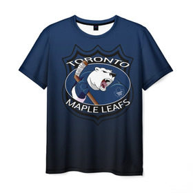 Мужская футболка 3D с принтом Toronto Maple Leafs в Белгороде, 100% полиэфир | прямой крой, круглый вырез горловины, длина до линии бедер | nhl | toronto maple leafs | спорт | хоккей