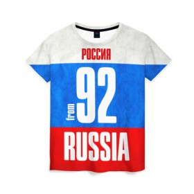 Женская футболка 3D с принтом Russia (from 92) в Белгороде, 100% полиэфир ( синтетическое хлопкоподобное полотно) | прямой крой, круглый вырез горловины, длина до линии бедер | 
