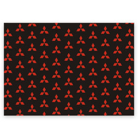 Поздравительная открытка с принтом Mitsubishi в Белгороде, 100% бумага | плотность бумаги 280 г/м2, матовая, на обратной стороне линовка и место для марки
 | Тематика изображения на принте: митсубиси