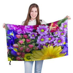Флаг 3D с принтом Роскошные цветы в Белгороде, 100% полиэстер | плотность ткани — 95 г/м2, размер — 67 х 109 см. Принт наносится с одной стороны | аромат | астры | букет | вазон | великолепие | гвоздики | гиацинт | гортензия | калла | краски | красота | куст | лилия | орхидея | пион | подсолнух | полевые цветы | природа | растения | розы | ромашки