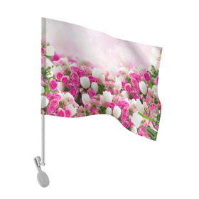 Флаг для автомобиля с принтом Нежные розы в Белгороде, 100% полиэстер | Размер: 30*21 см | аромат | букет | вазон | великолепие | краски | красота | куст | нежность | природа | растения | розы | украшение | фауна | цветник | цветы
