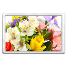 Магнит 45*70 с принтом Красивый букет в Белгороде, Пластик | Размер: 78*52 мм; Размер печати: 70*45 | аромат | астры | букет | вазон | великолепие | гвоздики | гиацинт | гортензия | калла | краски | красота | куст | лилия | орхидея | пион | подсолнух | полевые цветы | природа | растения | розы | ромашки