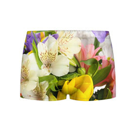 Мужские трусы 3D с принтом Красивый букет в Белгороде, 50% хлопок, 50% полиэстер | классическая посадка, на поясе мягкая тканевая резинка | аромат | астры | букет | вазон | великолепие | гвоздики | гиацинт | гортензия | калла | краски | красота | куст | лилия | орхидея | пион | подсолнух | полевые цветы | природа | растения | розы | ромашки