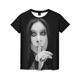 Женская футболка 3D с принтом Ozzy Osbourne в Белгороде, 100% полиэфир ( синтетическое хлопкоподобное полотно) | прямой крой, круглый вырез горловины, длина до линии бедер | rock | знаменитость | оззи осборн | рок | рок группа | рок звезда | рок музыка