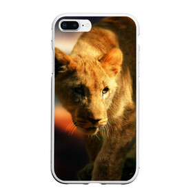Чехол для iPhone 7Plus/8 Plus матовый с принтом Львица в Белгороде, Силикон | Область печати: задняя сторона чехла, без боковых панелей | lion | голова животного | дикая кошка | кот | лев | цвет