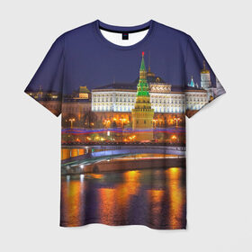 Мужская футболка 3D с принтом Москва (Кремль) в Белгороде, 100% полиэфир | прямой крой, круглый вырез горловины, длина до линии бедер | moscow | russia | кремль | москва | столица