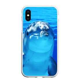 Чехол для iPhone XS Max матовый с принтом Дельфин в Белгороде, Силикон | Область печати: задняя сторона чехла, без боковых панелей | Тематика изображения на принте: вода | дельфин | море | отдых | отпуск | подводный мир | туризм