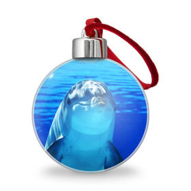 Ёлочный шар с принтом Дельфин в Белгороде, Пластик | Диаметр: 77 мм | Тематика изображения на принте: вода | дельфин | море | отдых | отпуск | подводный мир | туризм