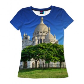 Женская футболка 3D с принтом Париж в Белгороде, 100% полиэфир ( синтетическое хлопкоподобное полотно) | прямой крой, круглый вырез горловины, длина до линии бедер | paris | париж | франция