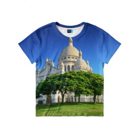 Детская футболка 3D с принтом Париж в Белгороде, 100% гипоаллергенный полиэфир | прямой крой, круглый вырез горловины, длина до линии бедер, чуть спущенное плечо, ткань немного тянется | paris | париж | франция