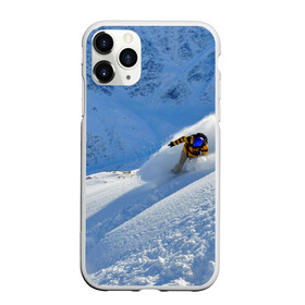 Чехол для iPhone 11 Pro матовый с принтом Спуск в Белгороде, Силикон |  | Тематика изображения на принте: гора | зима | лыжник | снег | спорт | спуск