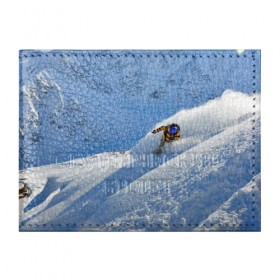 Обложка для студенческого билета с принтом Спуск в Белгороде, натуральная кожа | Размер: 11*8 см; Печать на всей внешней стороне | Тематика изображения на принте: гора | зима | лыжник | снег | спорт | спуск
