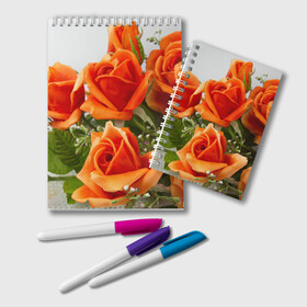 Блокнот с принтом Розы в Белгороде, 100% бумага | 48 листов, плотность листов — 60 г/м2, плотность картонной обложки — 250 г/м2. Листы скреплены удобной пружинной спиралью. Цвет линий — светло-серый
 | бабочки | весна | краски | лето | осень | розы | цветок | цветы