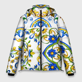 Мужская зимняя куртка 3D с принтом Майолика в Белгороде, верх — 100% полиэстер; подкладка — 100% полиэстер; утеплитель — 100% полиэстер | длина ниже бедра, свободный силуэт Оверсайз. Есть воротник-стойка, отстегивающийся капюшон и ветрозащитная планка. 

Боковые карманы с листочкой на кнопках и внутренний карман на молнии. | dg | dolce | dolce  gabana | dolce  gabbana | dolce gabbana | maiolica | majolica | trend | барселона | дольче | дольче габана | дольче габбана | керамика | майолика | мода | модный принт | мозаика | мозайка | плитка | роспись | тренд