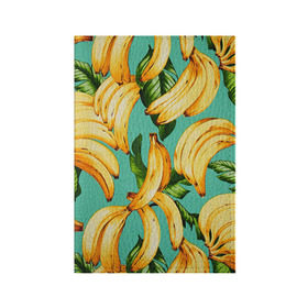 Обложка для паспорта матовая кожа с принтом Банан в Белгороде, натуральная матовая кожа | размер 19,3 х 13,7 см; прозрачные пластиковые крепления | Тематика изображения на принте: banana | банан | бананы | паттерн