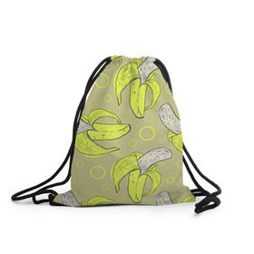 Рюкзак-мешок 3D с принтом Банан 8 в Белгороде, 100% полиэстер | плотность ткани — 200 г/м2, размер — 35 х 45 см; лямки — толстые шнурки, застежка на шнуровке, без карманов и подкладки | banana | банан | бананы | паттерн