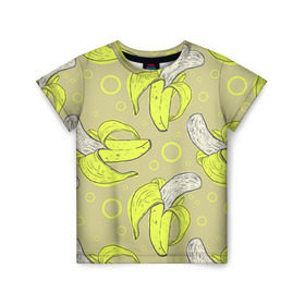 Детская футболка 3D с принтом Банан 8 в Белгороде, 100% гипоаллергенный полиэфир | прямой крой, круглый вырез горловины, длина до линии бедер, чуть спущенное плечо, ткань немного тянется | banana | банан | бананы | паттерн
