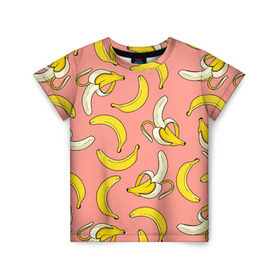Детская футболка 3D с принтом Банан 1 в Белгороде, 100% гипоаллергенный полиэфир | прямой крой, круглый вырез горловины, длина до линии бедер, чуть спущенное плечо, ткань немного тянется | banana | банан | бананы | паттерн