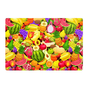 Магнитный плакат 3Х2 с принтом Веселые фрукты в Белгороде, Полимерный материал с магнитным слоем | 6 деталей размером 9*9 см | апельсин | арбуз | банан | виноград | груша | киви | овощи | питание | ппп | правильное | тайланд | фрукт | яблоко