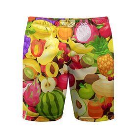 Мужские шорты 3D спортивные с принтом Веселые фрукты в Белгороде,  |  | апельсин | арбуз | банан | виноград | груша | киви | овощи | питание | ппп | правильное | тайланд | фрукт | яблоко