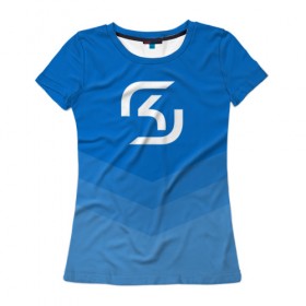 Женская футболка 3D с принтом SK-Gaming в Белгороде, 100% полиэфир ( синтетическое хлопкоподобное полотно) | прямой крой, круглый вырез горловины, длина до линии бедер | csgo | esports | gaming | lg | sk | team