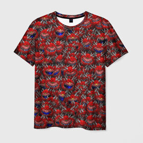 Мужская футболка 3D с принтом Какодемоны (pixel-art) в Белгороде, 100% полиэфир | прямой крой, круглый вырез горловины, длина до линии бедер | Тематика изображения на принте: doom | демон | дум