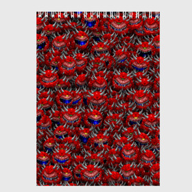Скетчбук с принтом Какодемоны (pixel-art) в Белгороде, 100% бумага
 | 48 листов, плотность листов — 100 г/м2, плотность картонной обложки — 250 г/м2. Листы скреплены сверху удобной пружинной спиралью | doom | демон | дум