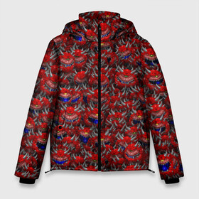 Мужская зимняя куртка 3D с принтом Какодемоны (pixel-art) в Белгороде, верх — 100% полиэстер; подкладка — 100% полиэстер; утеплитель — 100% полиэстер | длина ниже бедра, свободный силуэт Оверсайз. Есть воротник-стойка, отстегивающийся капюшон и ветрозащитная планка. 

Боковые карманы с листочкой на кнопках и внутренний карман на молнии. | Тематика изображения на принте: doom | демон | дум