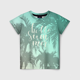 Детская футболка 3D с принтом HAWAII 8 в Белгороде, 100% гипоаллергенный полиэфир | прямой крой, круглый вырез горловины, длина до линии бедер, чуть спущенное плечо, ткань немного тянется | hawaii | гаваи | лето | океан | отдых | пальмы | пляж | серф