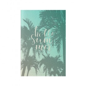 Обложка для паспорта матовая кожа с принтом HAWAII 8 в Белгороде, натуральная матовая кожа | размер 19,3 х 13,7 см; прозрачные пластиковые крепления | hawaii | гаваи | лето | океан | отдых | пальмы | пляж | серф