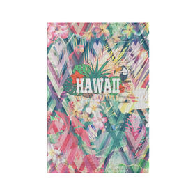 Обложка для паспорта матовая кожа с принтом HAWAII 5 в Белгороде, натуральная матовая кожа | размер 19,3 х 13,7 см; прозрачные пластиковые крепления | Тематика изображения на принте: hawaii | гаваи | лето | океан | отдых | пальмы | пляж | серф
