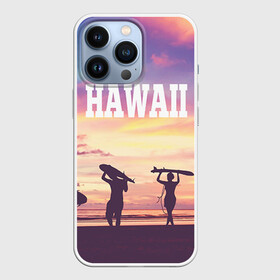 Чехол для iPhone 13 Pro с принтом HAWAII 3 в Белгороде,  |  | Тематика изображения на принте: hawaii | гаваи | лето | океан | отдых | пальмы | пляж | серф