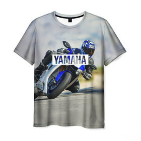 Мужская футболка 3D с принтом Yamaha 5 в Белгороде, 100% полиэфир | прямой крой, круглый вырез горловины, длина до линии бедер | Тематика изображения на принте: yamaha