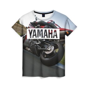Женская футболка 3D с принтом Yamaha 4 в Белгороде, 100% полиэфир ( синтетическое хлопкоподобное полотно) | прямой крой, круглый вырез горловины, длина до линии бедер | yamaha