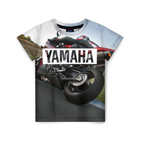 Детская футболка 3D с принтом Yamaha 4 в Белгороде, 100% гипоаллергенный полиэфир | прямой крой, круглый вырез горловины, длина до линии бедер, чуть спущенное плечо, ткань немного тянется | Тематика изображения на принте: yamaha