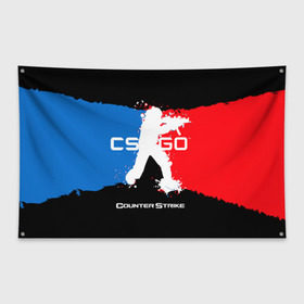 Флаг-баннер с принтом CS GO в Белгороде, 100% полиэстер | размер 67 х 109 см, плотность ткани — 95 г/м2; по краям флага есть четыре люверса для крепления | cs | cs go | csgo | go | го | контр страйк | контра | кс | кс го | ксго | спецназ | террористы