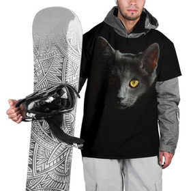 Накидка на куртку 3D с принтом Кошачий взгляд в Белгороде, 100% полиэстер |  | Тематика изображения на принте: глаз | киска | кот | котёнок | кошка | прикольные картинки | темнота | тьма