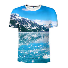 Мужская футболка 3D спортивная с принтом Аляска в Белгороде, 100% полиэстер с улучшенными характеристиками | приталенный силуэт, круглая горловина, широкие плечи, сужается к линии бедра | Тематика изображения на принте: 
