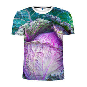 Мужская футболка 3D спортивная с принтом Капуста в Белгороде, 100% полиэстер с улучшенными характеристиками | приталенный силуэт, круглая горловина, широкие плечи, сужается к линии бедра | дача | еда | зелень | капуста | овощи | огород | растения | цветная капуста