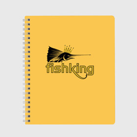 Тетрадь с принтом Рыбалка в Белгороде, 100% бумага | 48 листов, плотность листов — 60 г/м2, плотность картонной обложки — 250 г/м2. Листы скреплены сбоку удобной пружинной спиралью. Уголки страниц и обложки скругленные. Цвет линий — светло-серый
 | fish | fishing | king fish | swordfish | рыба | рыба меч | рыбалка | царь рыба