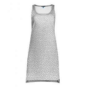 Платье-майка 3D с принтом Витраж Белый в Белгороде, 100% полиэстер | полуприлегающий силуэт, широкие бретели, круглый вырез горловины, удлиненный подол сзади. | texture | белый | витраж | текстура