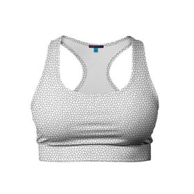 Женский спортивный топ 3D с принтом Витраж Белый в Белгороде, 82% полиэстер, 18% спандекс Ткань безопасна для здоровья, позволяет коже дышать, не мнется и не растягивается |  | texture | белый | витраж | текстура